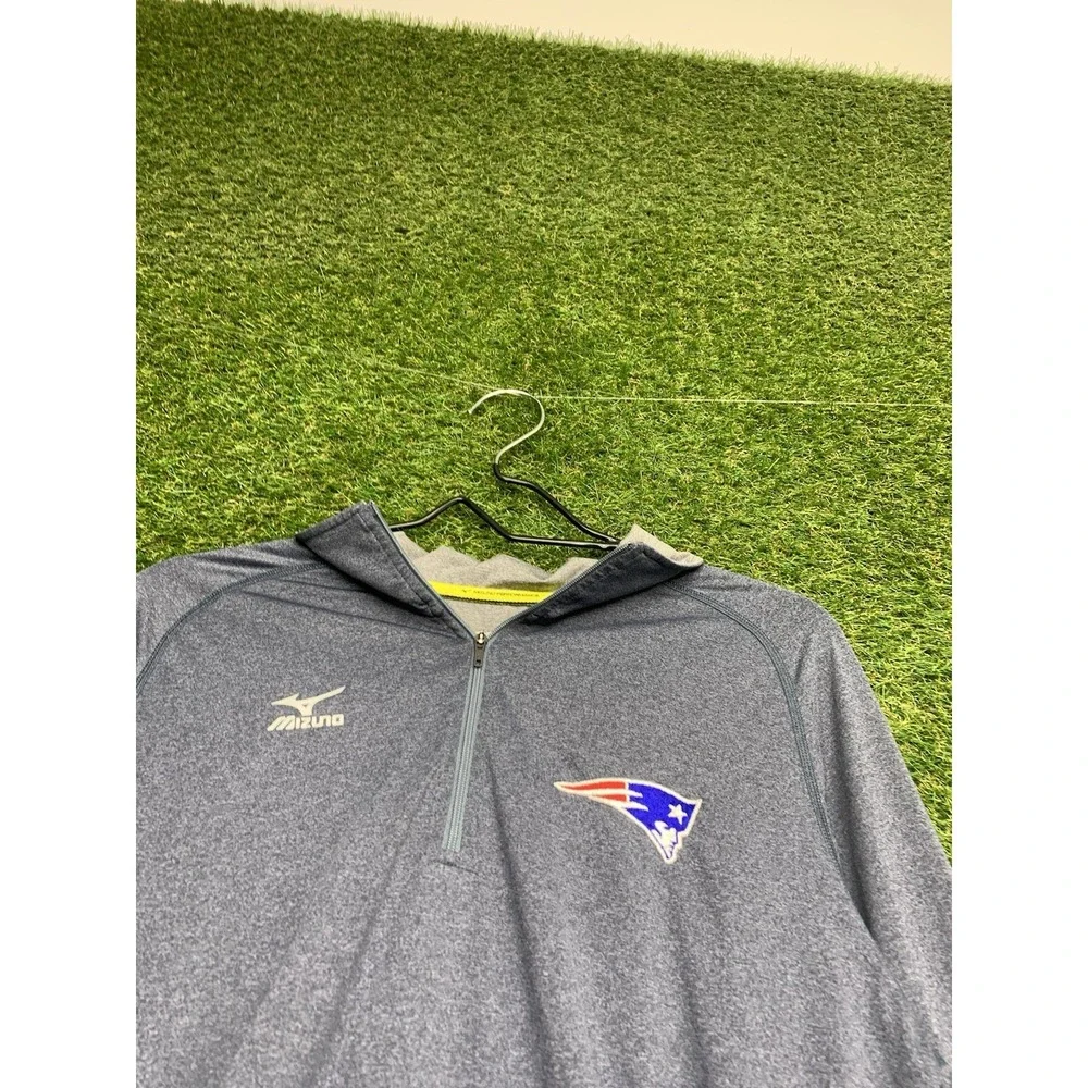 New England Patriots 1/4 Zip Mens Large Grey Pullover Windshirt Baseball Mizuno